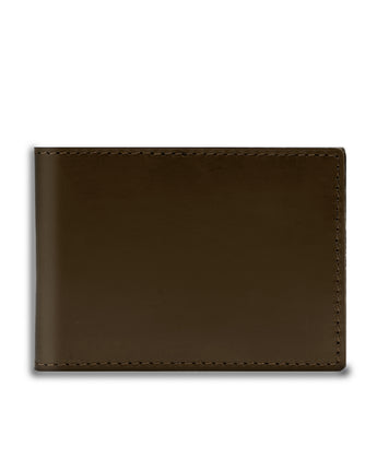 Brown Bi-fold ID Card Wallet Men's Genuine Leather Wallet