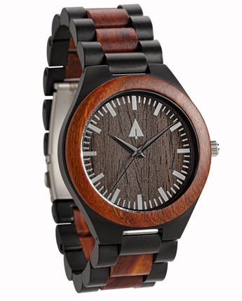Classic Black Stainless Redwood Theo Men's Wooden Watch