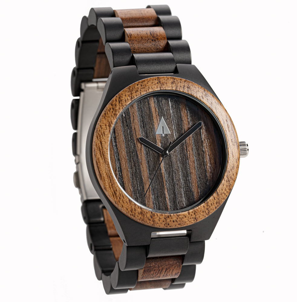 Classic Black Stainless Walnut Chase Men's Wooden Watch