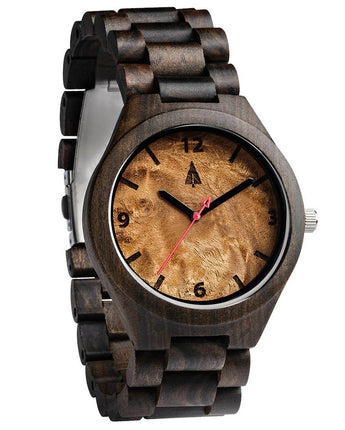 Classic Ebony Maple Burl Men's Wooden Watch
