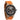 Classic Multifunction Orange Denim Men's Wooden Watch