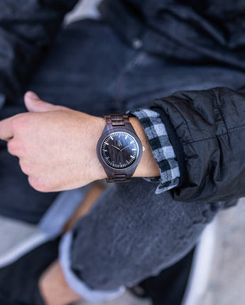 Classic Ebony Theo Monochrome Men's Wooden Watch