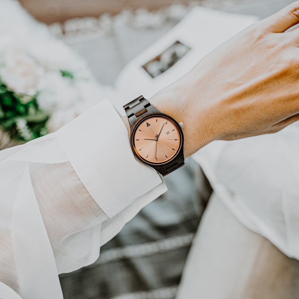 Solstice Ebony Rose Gold Women's Wooden Watch