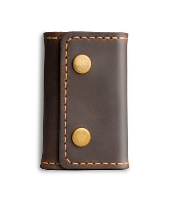 Trifold Leather Compact Key Case  Men's Genuine Leather Wallet