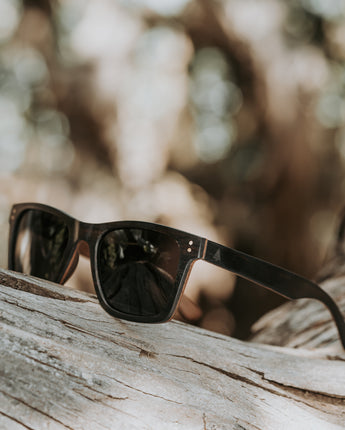 Treehut Wooden Bamboo Sunglasses - Round Vintage Oversize Frames, UV Protection, Handmade