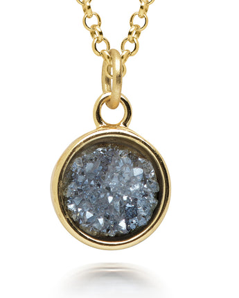 Geo Blue Druzy Necklace Women's Stone Necklace