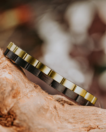 Polar Ebony Gold Men's Wooden Bracelet