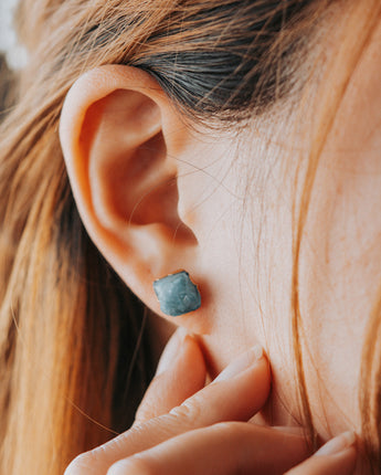Flow Amazonite Stud Earrings Women's Stone Earrings