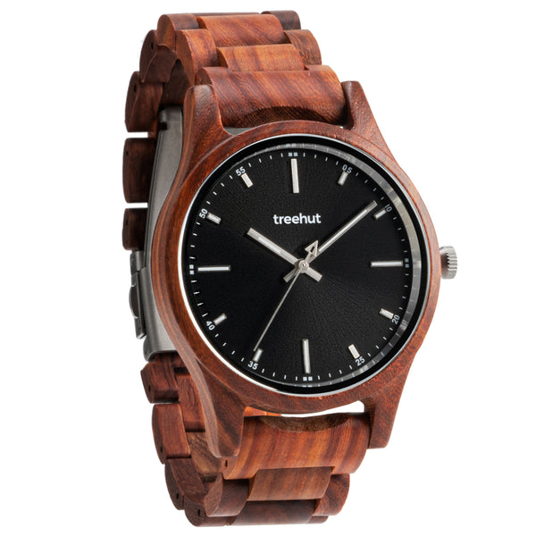 Dubline Redwood Black Men's Wooden Watch
