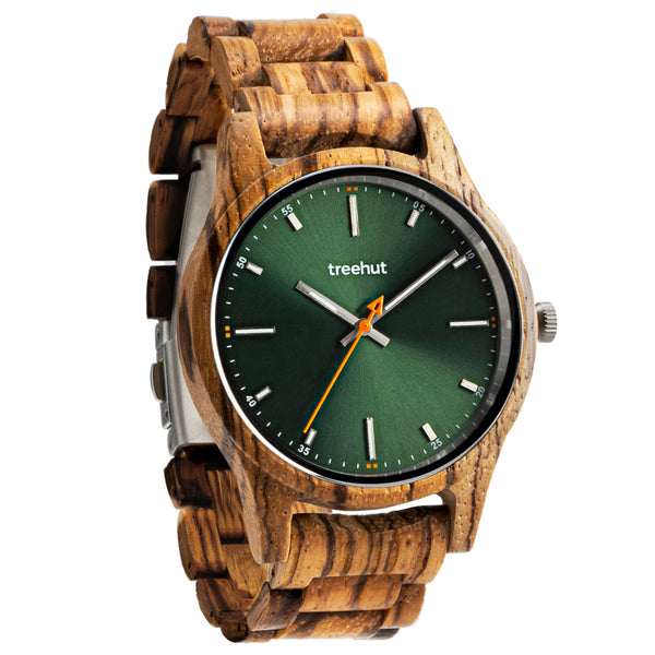 Dubline Zebrawood Green Men's Wooden Watch