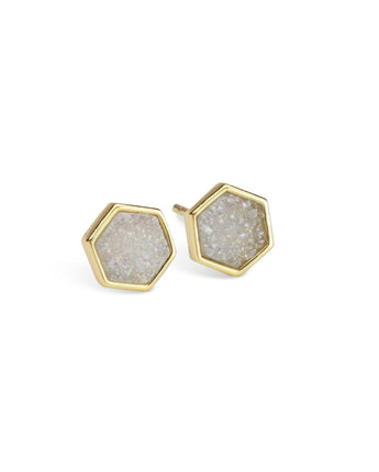 Geo Champagne Hex Druzy Earrings Women's Stone Earring