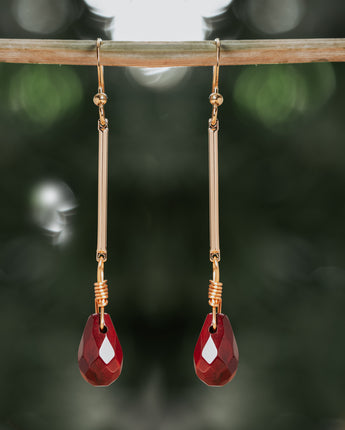 Treehut gold and red dangle earrings for her