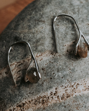 Treehut silver and grey drop earrings