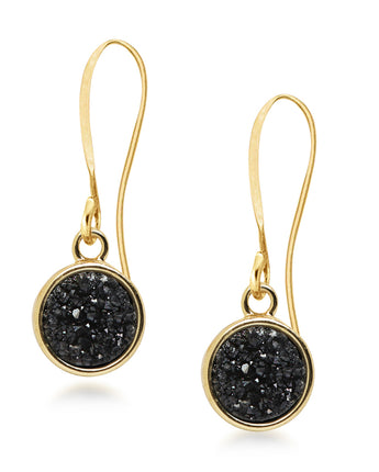 Geo Black Druzy Earrings Women's Stone Earring 