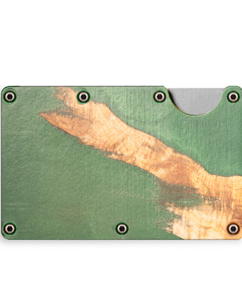 Treehut Green and brown RFID blocking maple wood wallet 