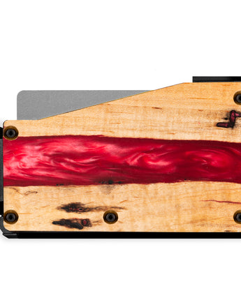 Treehut red and brown RFID blocking wooden wallet with resin and maple wood 