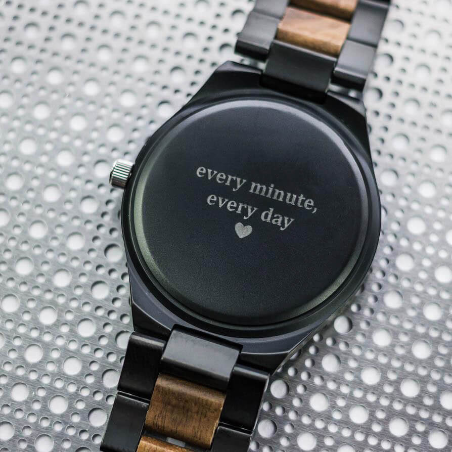 Classic Black Stainless Walnut Chase Men's Wooden Watch