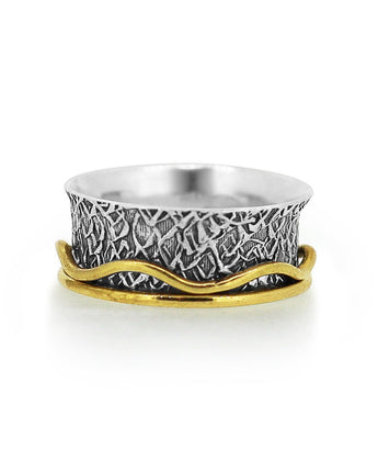 Golden Mantra Spinner Ring Women's Engraved Ring