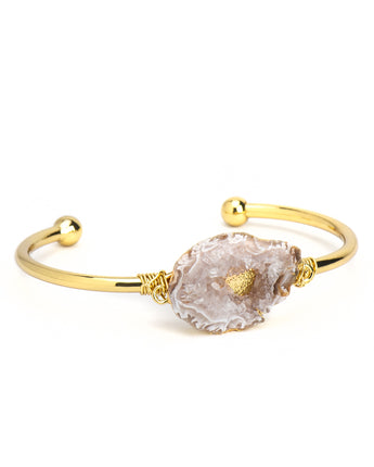 Geode Crystal Natural Cuff Women's Stone Bracelet
