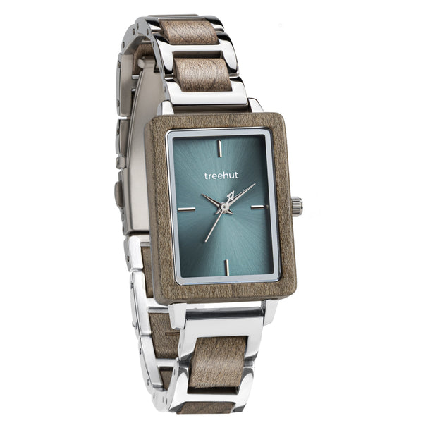 Lola Silver Maple Blue Women's Stainless Steel Wooden Watch