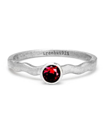January Garnet Birthstone Ring Women's Stone Ring