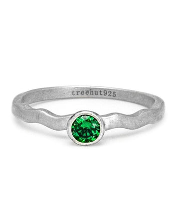 May Emerald Birthstone Ring Women's Stone Ring
