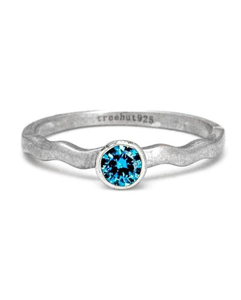 March Aquamarine Birthstone Ring Women's Stone Ring