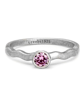 October Tourmaline Birthstone Ring Women's Stone Ring