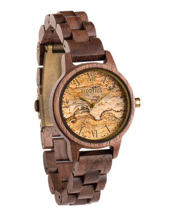 Odyssey Women's Walnut Sandstone Women's Wooden Watch