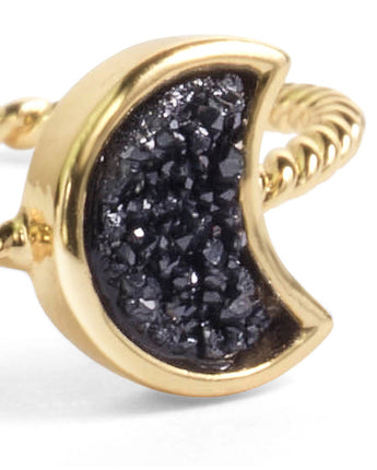 Moonbloom Black Druzy Stacking Ring Women's Stone Ring