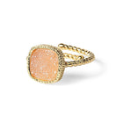 Princess Champagne Pink Druzy Cable Ring