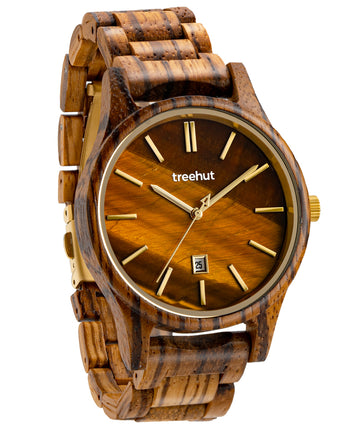 Sierra Zebrawood Tiger Eye Men's Wooden Watch