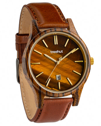 Sierra Tiger Eye Cognac Men's Wooden Watch