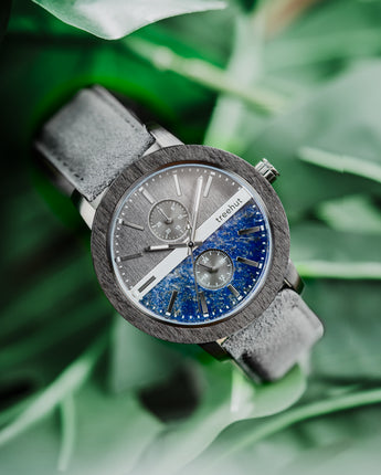 Tao Blue Marble Grey Vegan Men's Stainless Steel Marble Watch