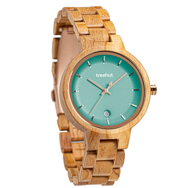 Earth Khaki Wood Casual Eco-Friendly Women\'s Boho Watch Multi-Color Dial Earth Wood Sapwood Unisex Watch Khaki/Tan Band Khaki/Tan  main image 3