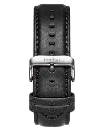 20mm Black Padded Leather Band For Men 