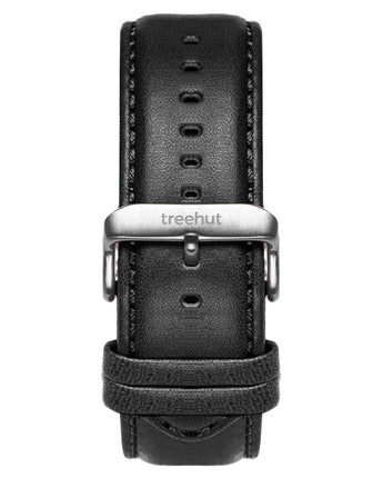 22mm Black Padded Leather Band For Men