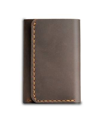 Brown Trifold Leather Compact Key Wallet  Men's Genuine Leather Wallet