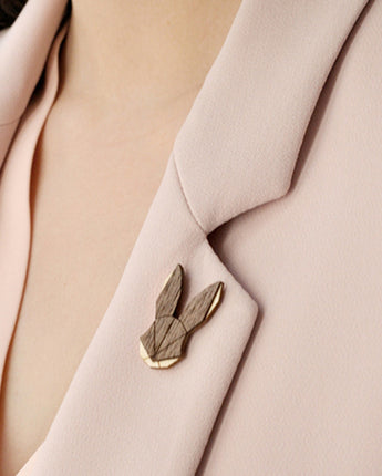 Wooden Hare Pin