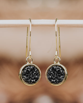 Geo Black Druzy Earrings Women's Stone Earring