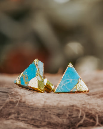 Lakeside Triangle Turquoise Stud Earrings Women's Stone Earrings