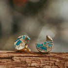 Lakeside Crescent Turquoise Stud Earrings