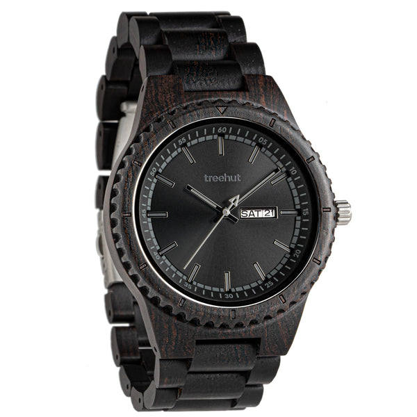 Classic Day-Date Ebony Black Monochrome Men's Wooden Watch