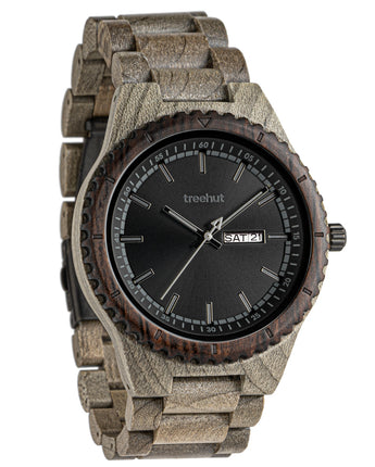 Classic Day-Date Silver Maple Black Men's Wooden Watch