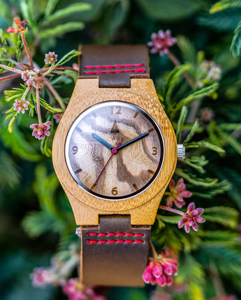 Classic Olive Ash Red Small Women’s Wooden Watch