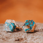Lakeside Hexagon Turquoise Stud Earrings